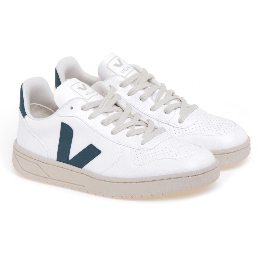 Uomo Veja Sneakers | Sneaker Veja V-10 Veganbianco - Verde