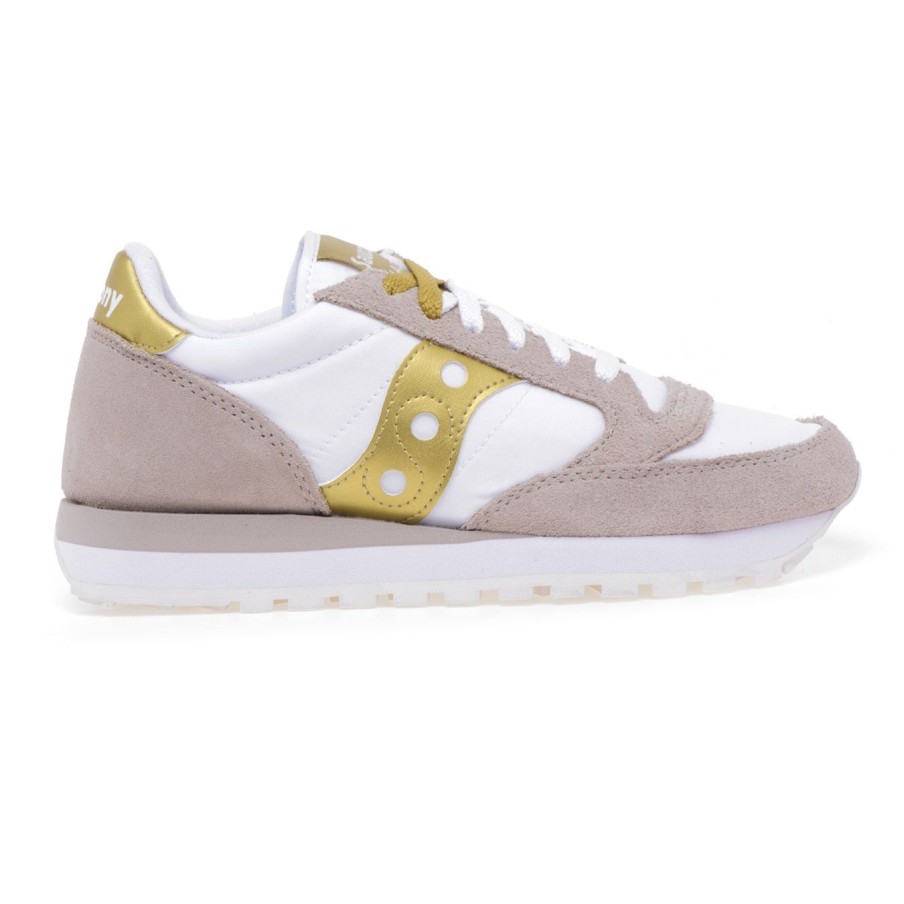 Donna Saucony Sneakers | Sneaker Saucony Jazz In Camoscio E Tessutobianco - Oro