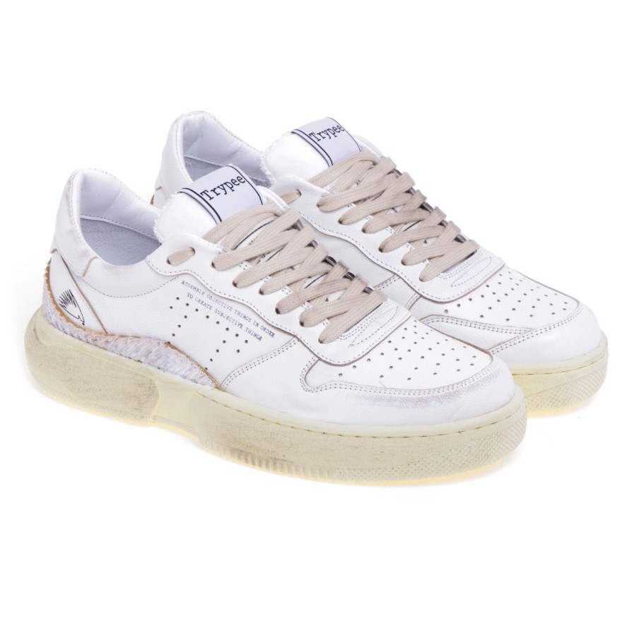 Donna Trypee Sneakers | Sneaker Trypee "Sahara" In Nappa Bianco