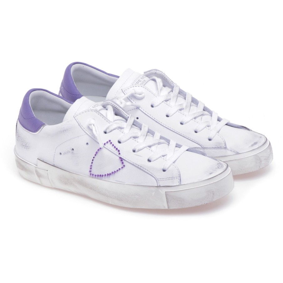 Donna Philippe Model Sneakers | Sneaker Philippe Model Prsx In Pelle Bianco