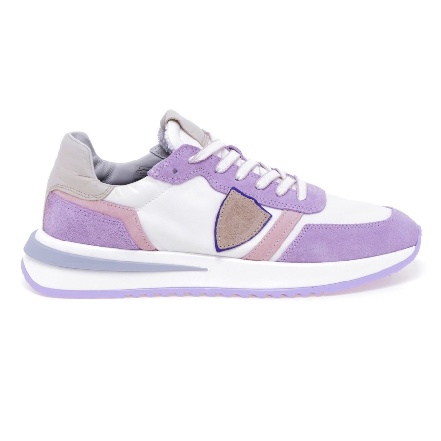 Donna Philippe Model Sneakers | Sneaker Philippe Model Tropez 2.1 In Camoscio E Tessuto Lilla