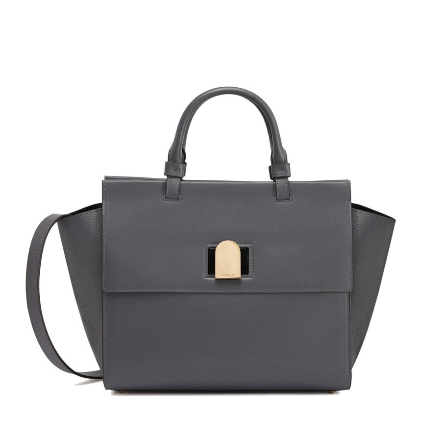 Donna Furla Borse | Borsa A Mano Furla Emma In Pelle Soil