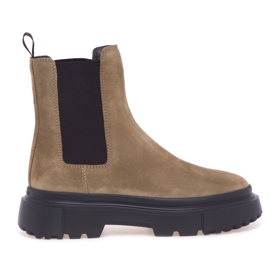 Donna Hogan Polacchi | Chelsea Boot Hogan In Camoscio Beige