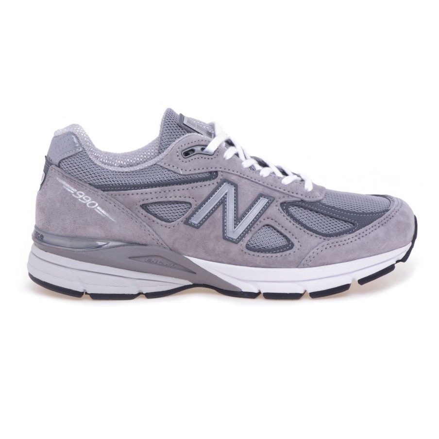 Uomo New Balance Sneakers | Sneaker New Balance 990 V4 In Camoscio E Tessuto Grigio