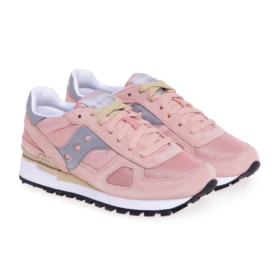 Donna Saucony Sneakers | Sneaker Saucony Shadow In Camoscio E Tessuto Rosa