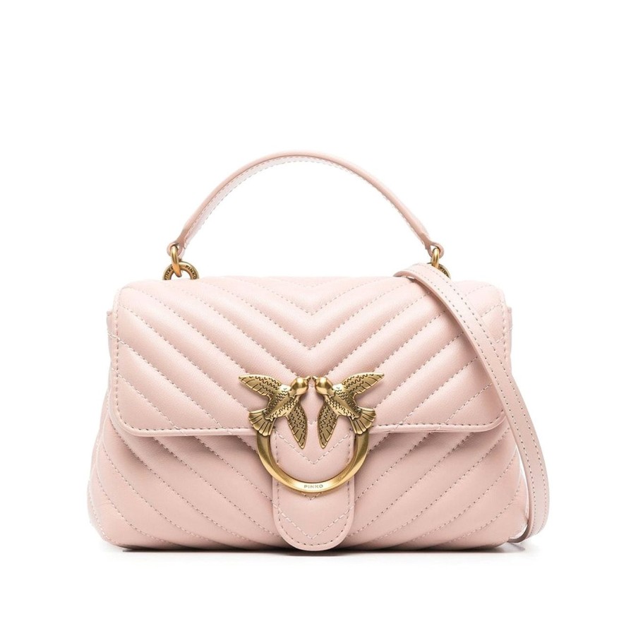 Donna Pinko Borse | Borsa A Mano Pinko Mini Lady Love Bag Puff Chevron In Pellecipria