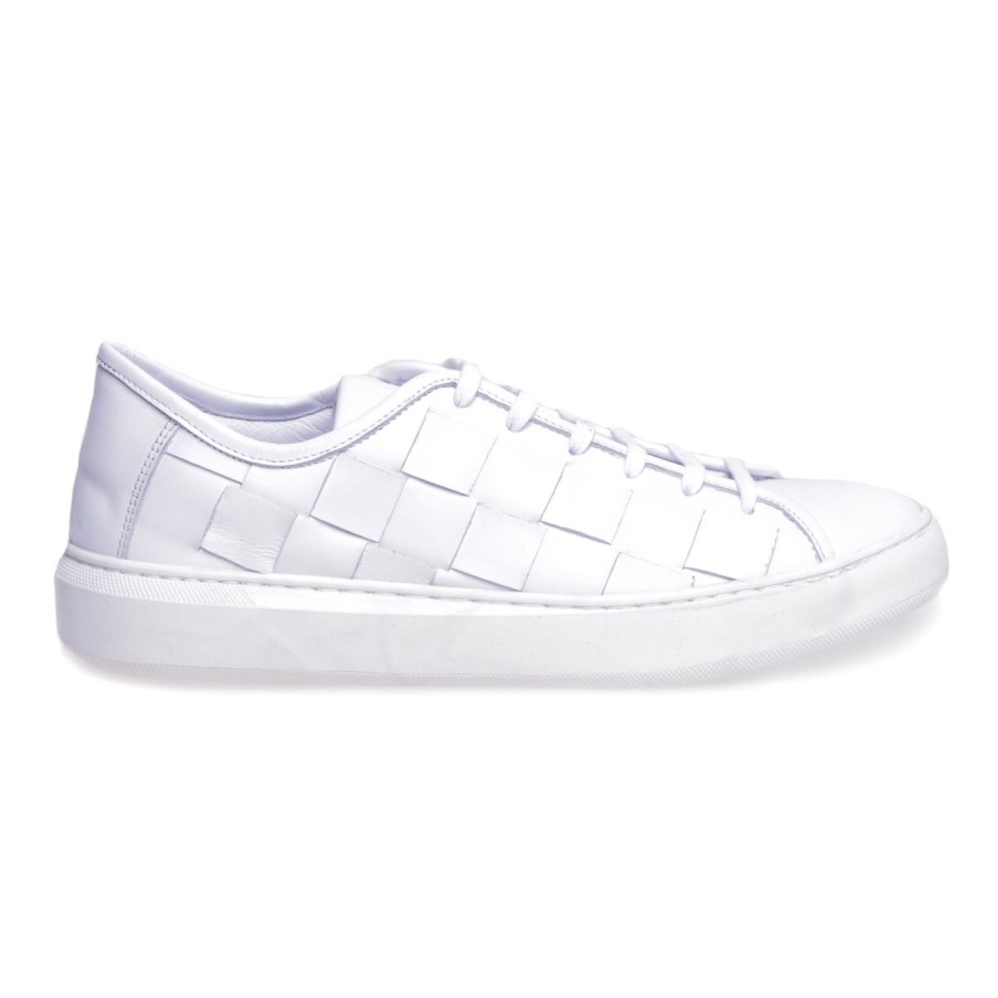 Uomo Pawelk's Sneakers | Sneaker Pawelk'S In Pelle Con Maxi Intrecciobianco