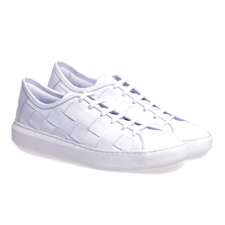 Uomo Pawelk's Sneakers | Sneaker Pawelk'S In Pelle Con Maxi Intrecciobianco