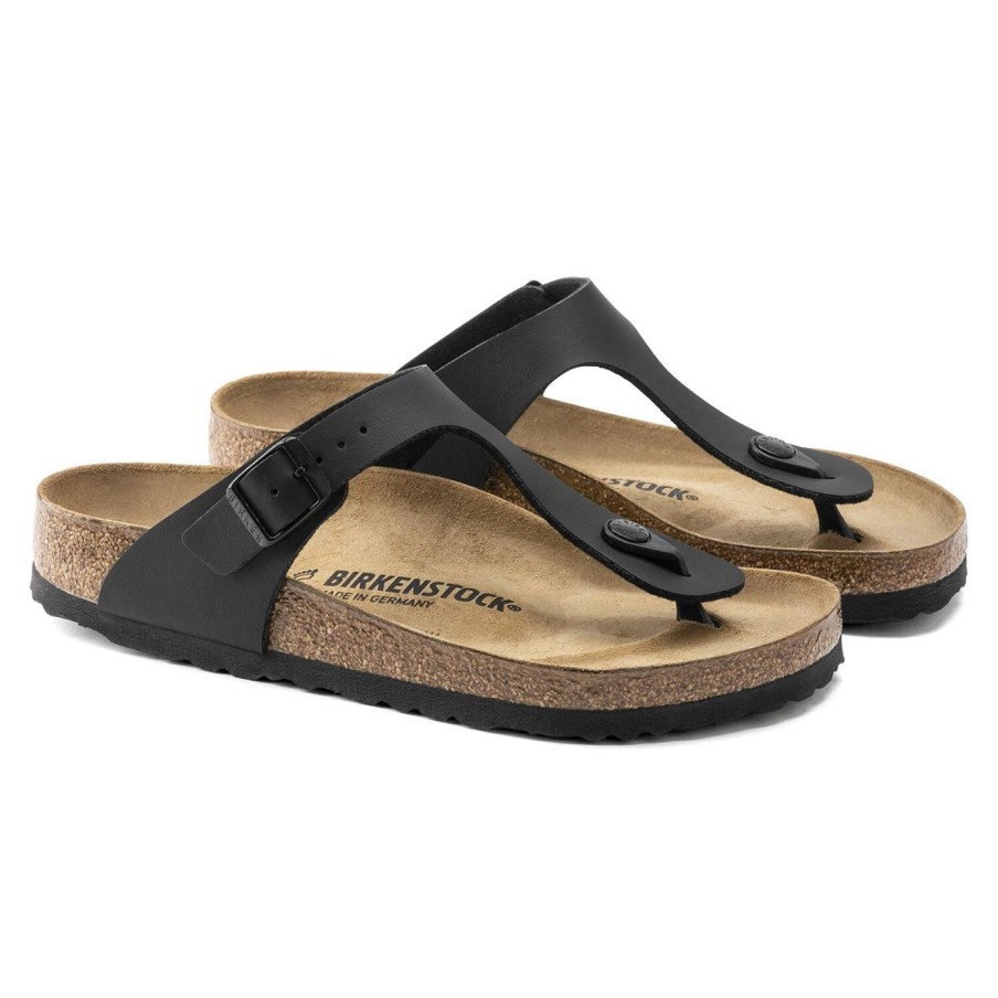 Donna Birkenstock Ciabatte E Sabot | Ciabatta Birkenstock Gizeh Birko-Flor Nero