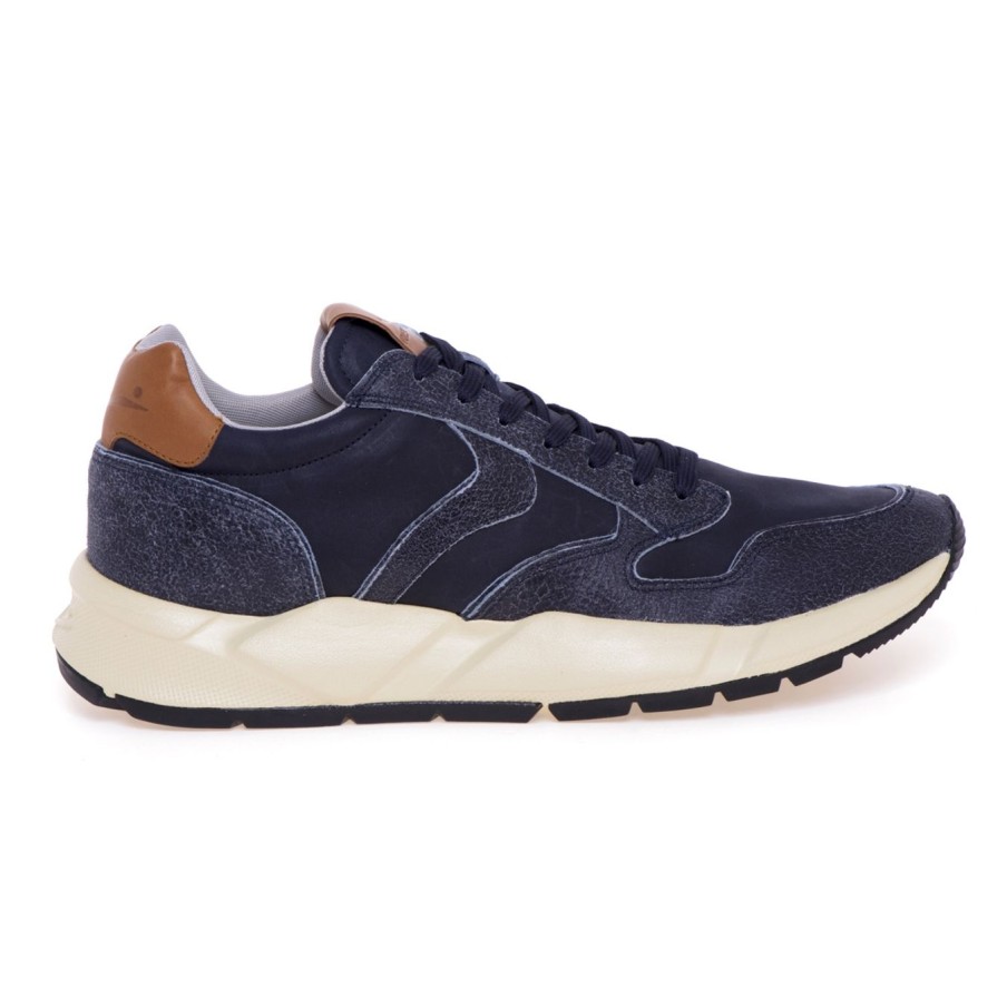 Uomo Voile Blanche Sneakers | Sneaker Voile Blanche Arpolh Easy In Pellegrey - Navy