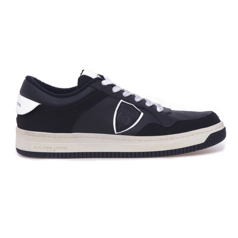 Uomo Philippe Model Sneakers | Sneaker Philippe Model Lyon In Tessuto Vegan Nero