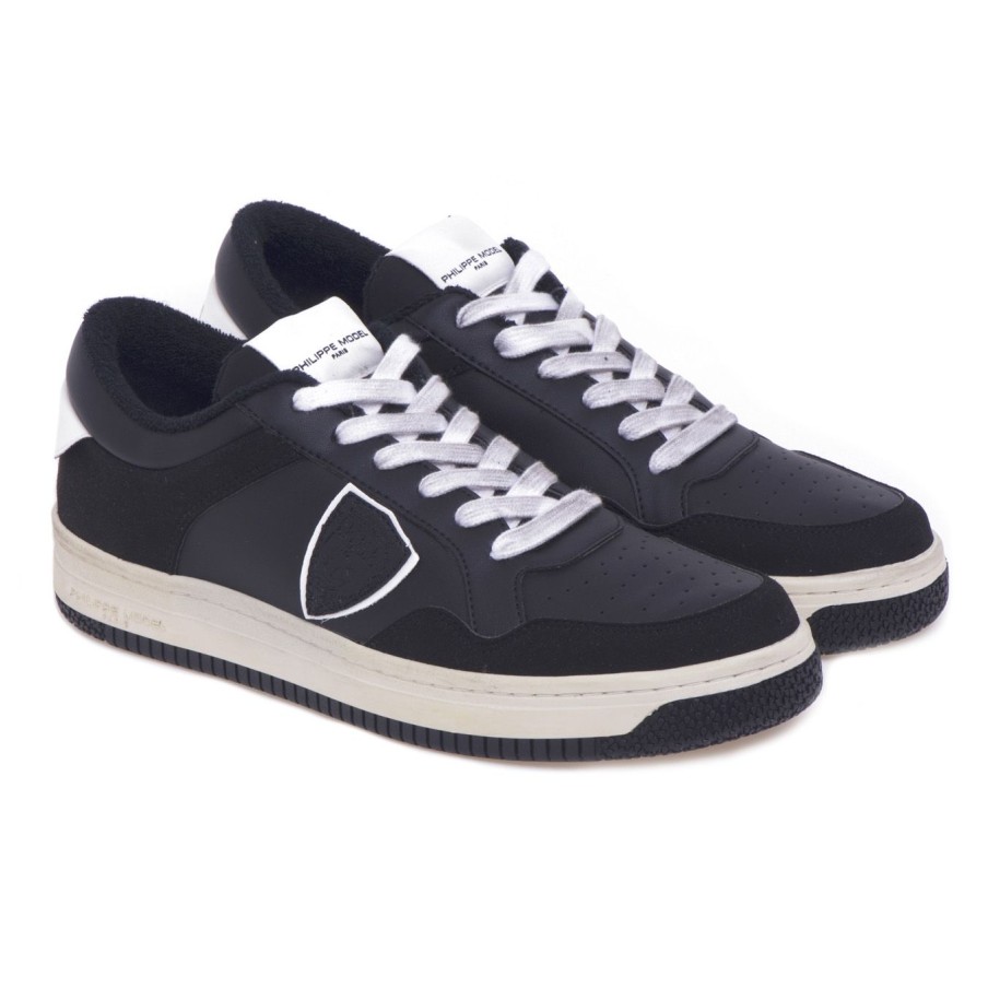 Uomo Philippe Model Sneakers | Sneaker Philippe Model Lyon In Tessuto Vegan Nero