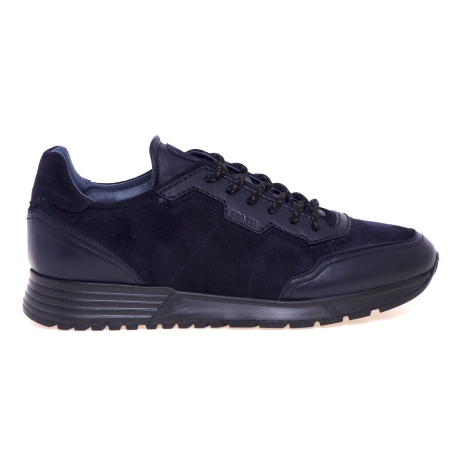 Uomo Fabi Sneakers | Sneaker Fabi In Suede E Nappa Blu