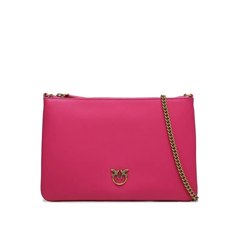 Donna Pinko Tracolle | Tracolla Pinko Classic Flat Love Bag Simply In Pellepink Pinko