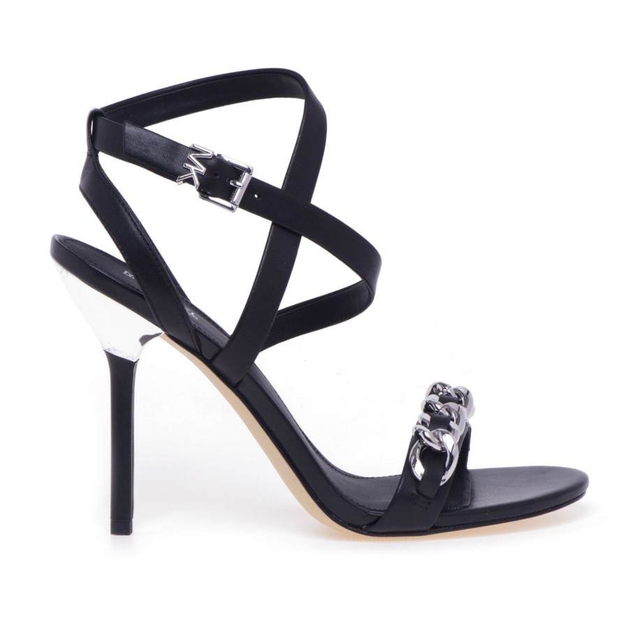 Donna Michael Kors Sandali | Sandalo Michael Kors Asha In Pelle Con Tacco 110 Mmnero