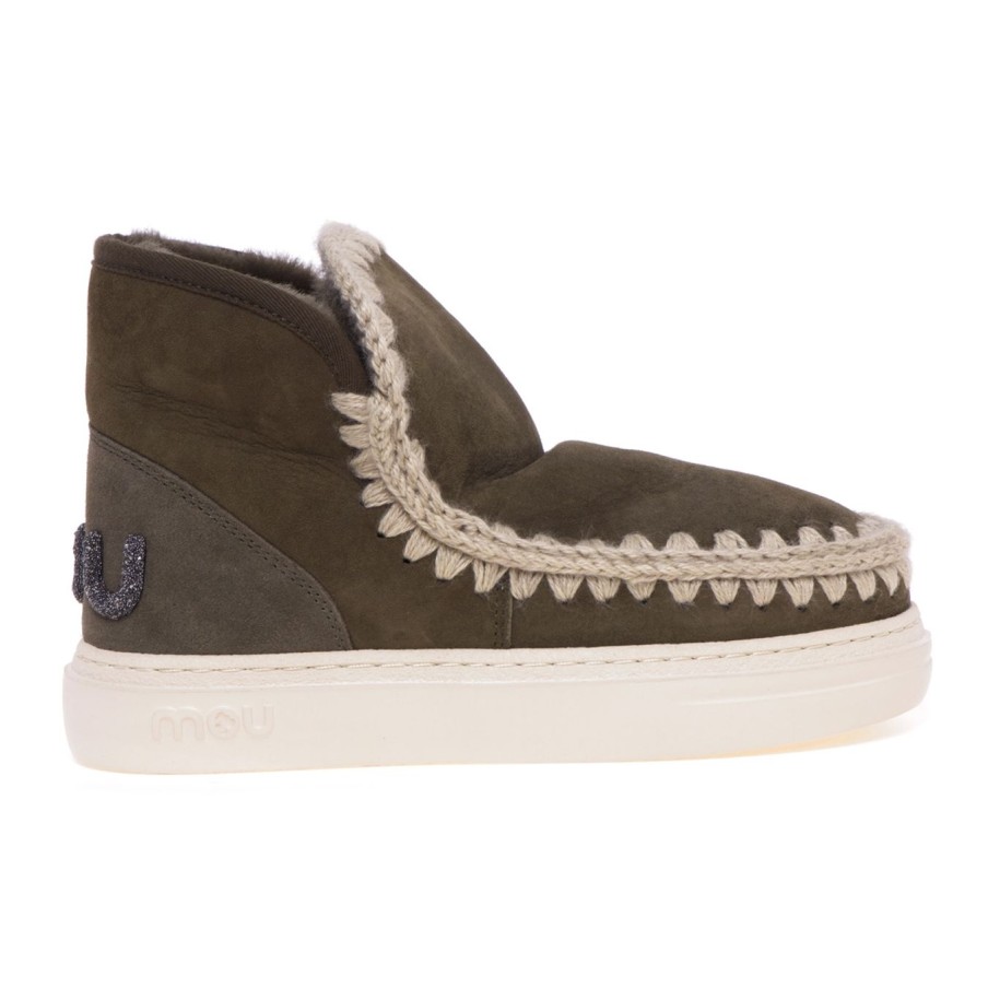 Donna Mou Tronchetti | Stivaletto Mou Eskimo Sneaker Bold Con Logo Glitter Moonstone (Cipr.)