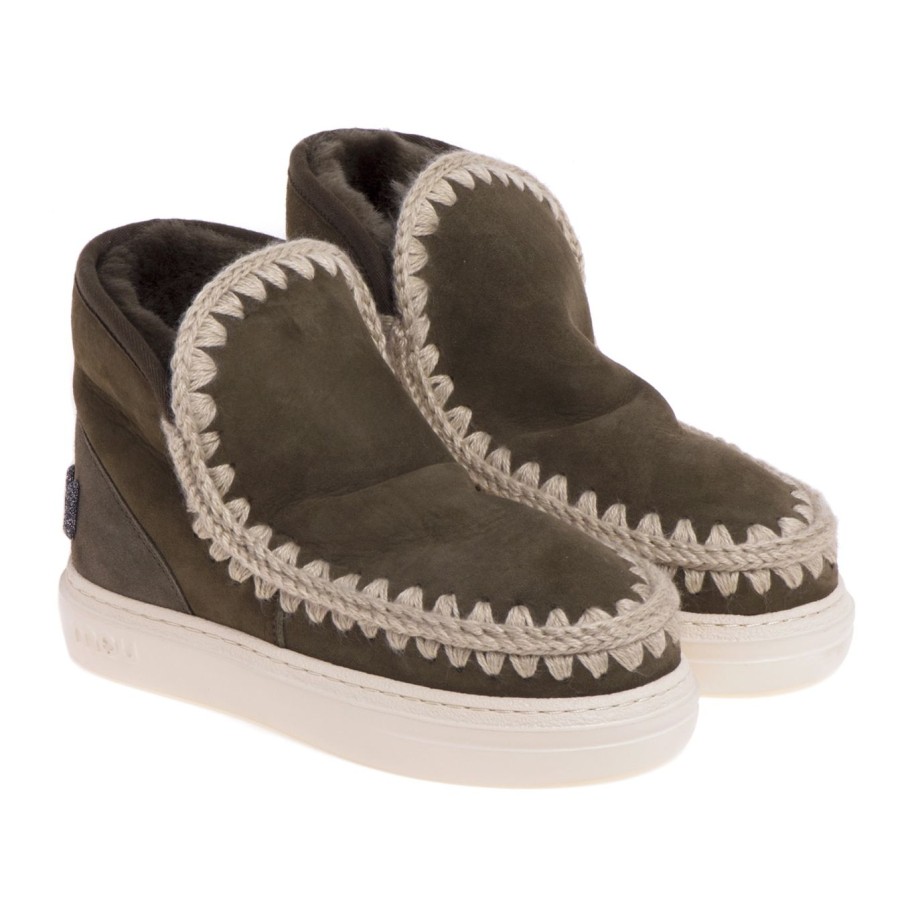 Donna Mou Tronchetti | Stivaletto Mou Eskimo Sneaker Bold Con Logo Glitter Moonstone (Cipr.)