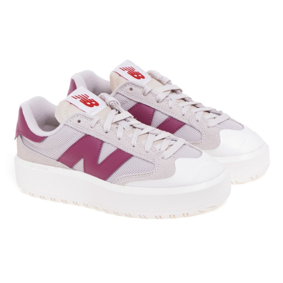 Donna New Balance Sneakers | Sneaker New Balance Ct302 In Camoscio E Tessuto Beige - Ciclamino