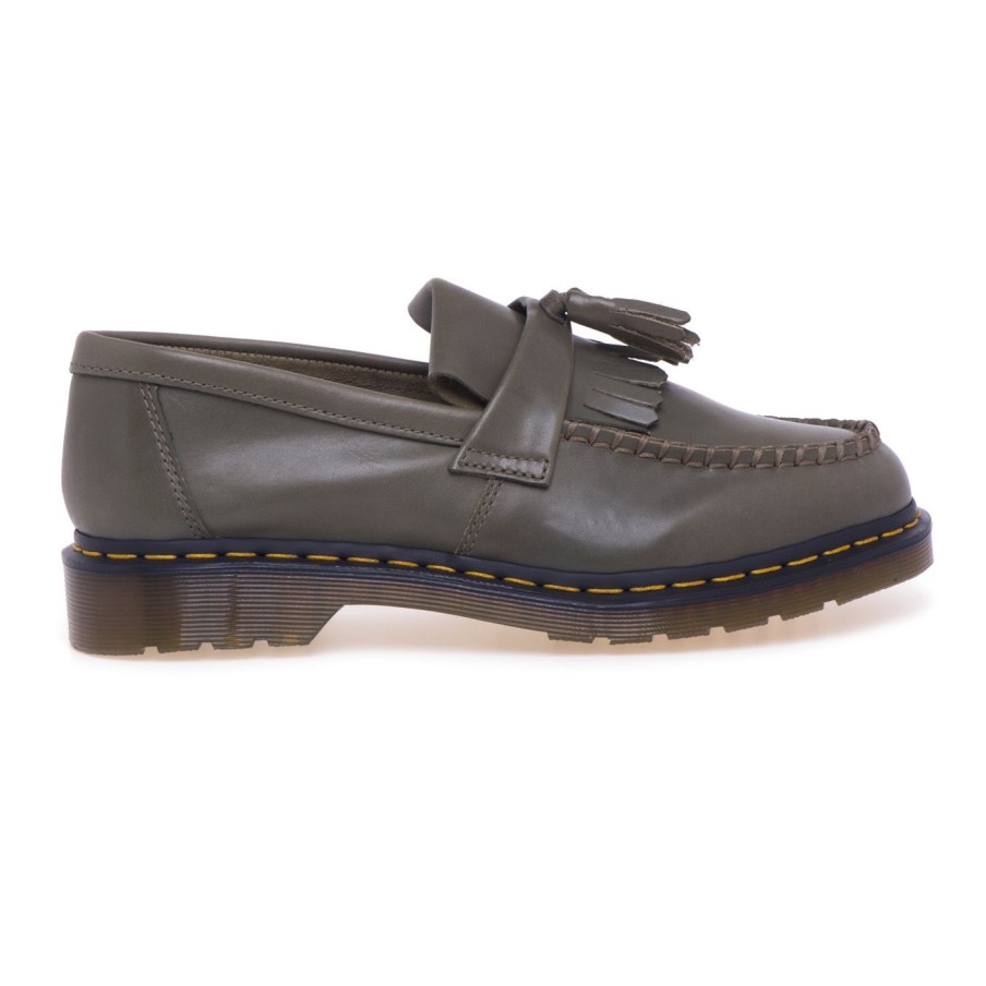 Uomo Dr Martens Mocassini | Mocassino Dr Martens Adrian In Nappa Con Frangia E Nappineoliva