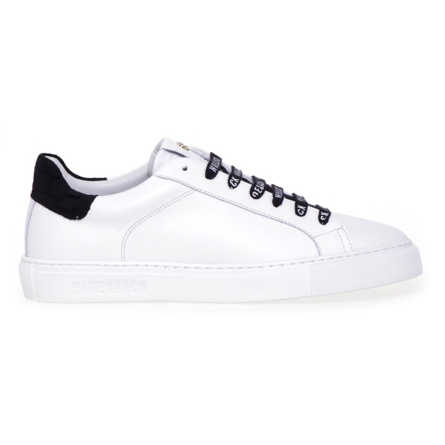 Uomo Hide & Jack Sneakers | Sneaker Hide & Jack Essence Street In Pelle Bianco