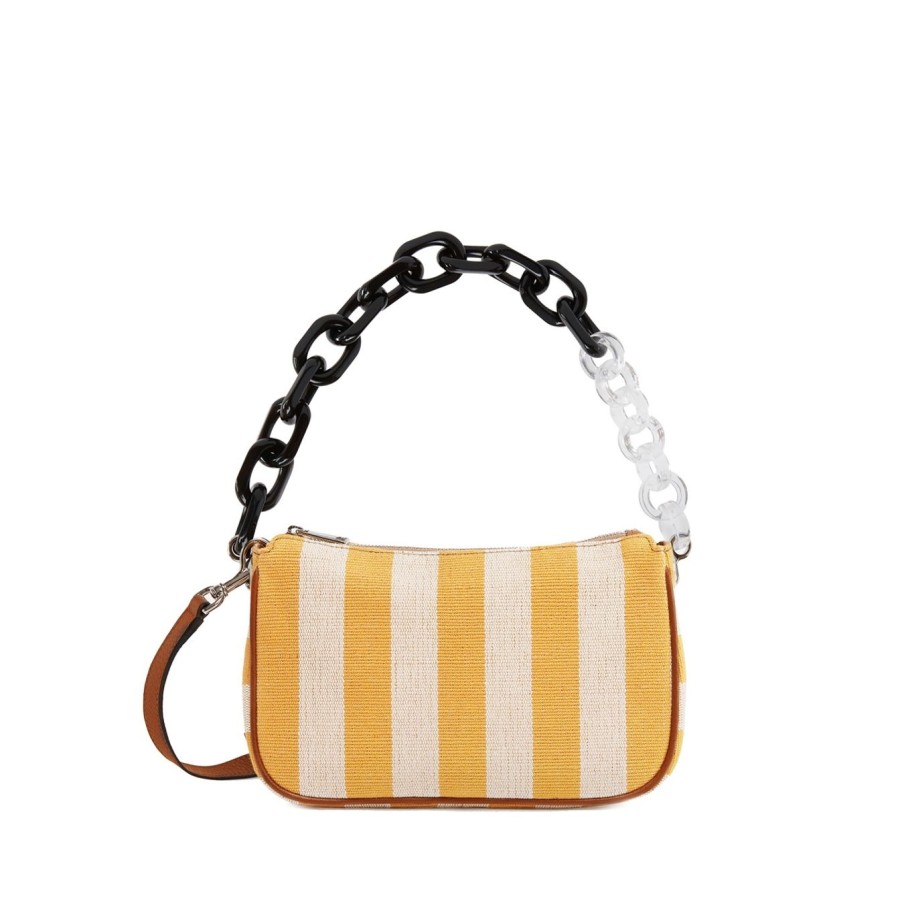 Donna Furla Tracolle | Borsa A Tracolla Furla Moon In Tessutotoni Girasole - Cognac