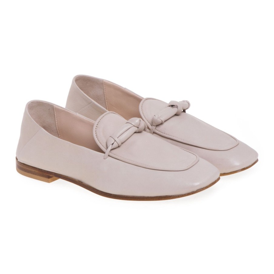 Donna Fru.it Mocassini E Ballerine | Mocassino Fru.It In Pelle Con Morsetto Beige