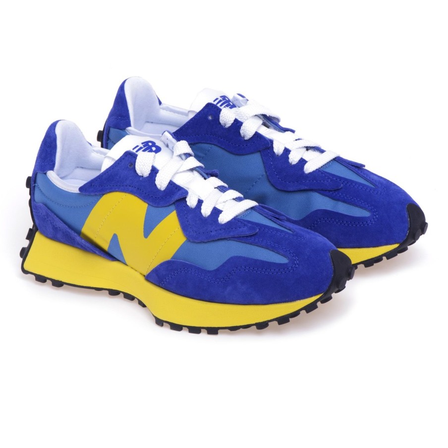 Uomo New Balance Sneakers | Sneaker New Balance 327 In Camoscio E Tessuto Bluette