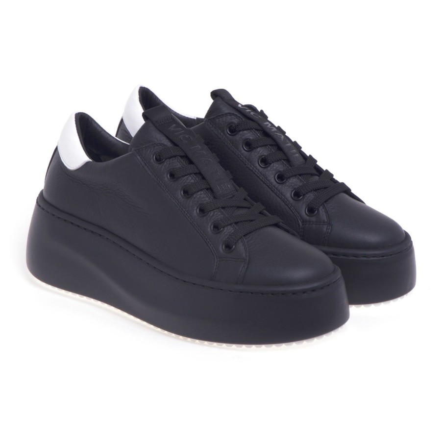 Donna Vic Matie' Sneakers | Sneaker Vic Matie In Pelle Martellatanero